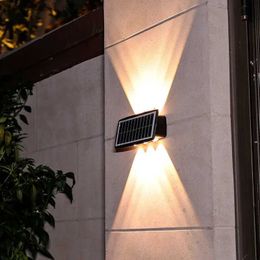 Solar Wall Lights Solar Wall Lamp Led Outdoor Waterproof Decoration Garden Lamp Up And Down Luminous Lighting for Wall Porch Balcony Garden Street Q231109