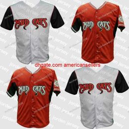 Baseball Jerseys Mens Carolina Mudcats Orange White Custom Double Stitched Shirts