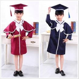 Christening dresses Children Student Academic Dress School Uniforms Kid Graduation Costumes Kindergarten Girl Boy Dr Suit Doctor Suits With Hat 230408