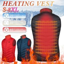 Men's Vests Heated Vest Jacket Coat Clothes Unisex Intelligent Electric Heating Thermal Warm Clothes Winter Heated Hunting Hiking Vest S-8XL 231109