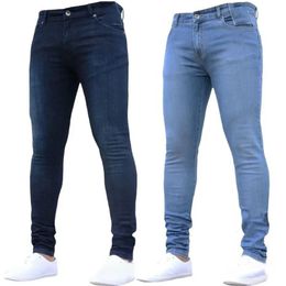 Men's Jeans Autumn Winter Stretch Denim Pants Streetwear Mens Denim Jeans Blue Fashion Men Skinny Jeans Fit Denim Leggings Long Trousers 231108