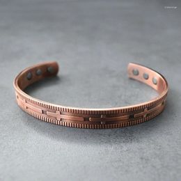 Bangle Magnetic Pure Copper Bracelet Male Beneficial Vintage Cross Energy Adjustable For Men