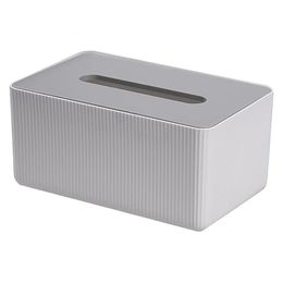 Tissue Boxes Napkins Desktop Paper Box White Napkin Storage Container Home Organiser Pp Simple Black Bins Holder 231108