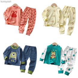 Pyjamas New Autumn Winter Baby Thermal Underwear Set Children's Clothing Boys Girls Long Johns Cotton Pyjamas Kids Baby Home ClothesL231109