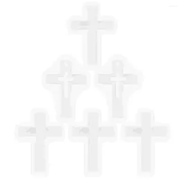 Garden Decorations 6 PCs Moulds Resin Cross Silicone DIY Crafts Pendant Cookie Supplies White Flexible