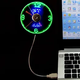 Table Clocks And Unique LED Intelligent Clock Fan With Temperature Display Real Time USB Flashing Light Emitting