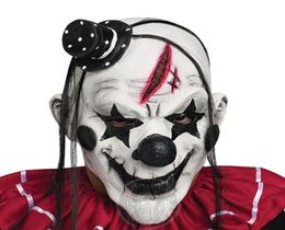 Halloween Party Mask Horrible Scary Clown Mask Adult Men Latex White Hair Halloween Clown Evil Killer Demon9515216