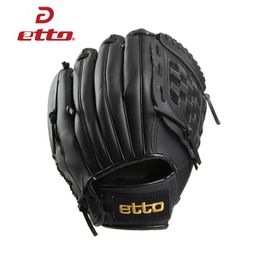 Sports Gloves Etto High Quality Pu Leather Baseball Glove Left Hand 11.512.5 Inch Baseball Softball Training Gloves Guantes Beisbol HOB008Z 231109