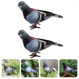 Garden Decorations 2pcs Fake Pigeons Mini Artificial Bird Home Decoration Ornaments