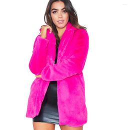 Women's Fur Blue Women Long Sleeve Turn-Down Collar Open Front Coat Spring Fall And Winter Fashion Fuzzy Jacket Faux Fluffy Cardigan