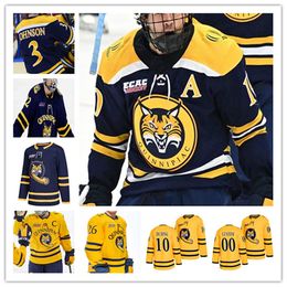 Custom Quinnipiac College Hockey Jersey Ethan de Jong Jacob Quillan Zach Metsa Jake Johnson Sam Lipkin Collin Graf Jayden Lee Skyler Brind'Amour Iivari Rasanen