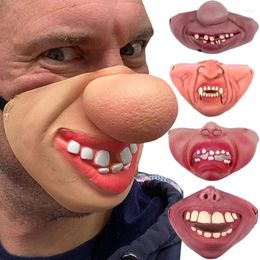 Party Supplies Face Masks Adult Clown Latex Mask Joy Cosplay Props Humorous Elastic Band Half Halloween