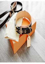 classic Dog Collars Leashes PU letter pattern Home luxury design pet supplies adjustable7651953