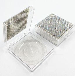 NEW whole Square lash box alse Eyelash packaging box fake 3d mink lashes boxes faux cils strip diamond magnetic case empty3898634