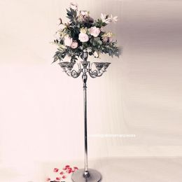 Party Decoration 10pcs)120cm Tall )Wholesale Elegant Road Lead Floor Standing Wedding Candelabra Flower Vase Weding TB3065