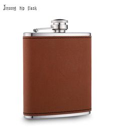 6OZ Brown and black leather hip flask Laserable Leatherette Flaskfood degree can be engraved my co2 Fibre machine 188 304 s3841330