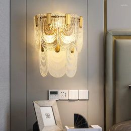 Wall Lamps Modern Luxury Interior Decoration Bedside Lamp Nordic Creative Glass Living Room Aisle Restaurant Metal LED Light