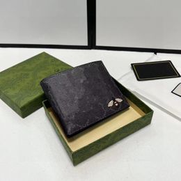 Designer Fashion leather fold in half bifold Letter multifunctional leather solid Colour Letter wallet Credit Card holder Card bag Wallet and box