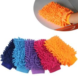 Chenille Microfiber Scratch-Free Car Wash Mitt Gloves Double Sided Household Cleaning Tools Cleaning Gloves-Organization Mitts thick 401Q