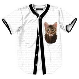 Baseball Jersey Men Stripe Short Sleeve Street Shirts Black White Sport Shirt YAS3001