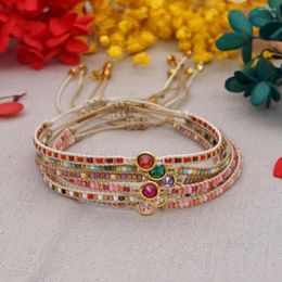 Strand Go2BoHo Wholesale Women's 2023 Fashion Jewellery Red Rhinestone Miyuki Seed Beaded Bracelet For Women Pulsera Mujer Femme