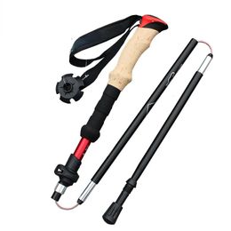 Ski Poles Outdoor Folding Mountaineering Pole Five Section Walking Sticks 7075/6061 Aluminium Alloy Lightweight Portable Ski Walking Stick 231109