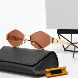 Designer Designer Women Sun Glasses Oval Metal Frame Shades Lunette Leopard Print Plated Gold Sier for Wo Sunglasses Men