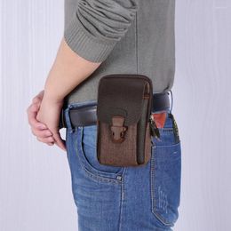 Waist Bags Multi-functional Portable Men Canvas Belt Bum Bag Classic Texture Creative Chic Casual Travel Mobile Phone Pouch