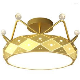 Ceiling Lights Pineapple Crown Modern Bedroom Chandelier Child Eye Protection Princess Cartoon Creative Room Light