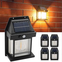 Solar Wall Lights Solar Wall Lights Outdoor Porch Lights Fixture Solar Lantern 3 Modes Motion Sensor Waterproof Entryway Door Exterior Wall Lamp Q231113