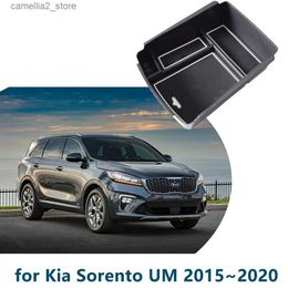 Car Organizer for Kia Sorento UM 2015~2020 2016 Car Central Armrest Storage Box Center Console Flocking Organizer Container Holder Accessorie Q231109