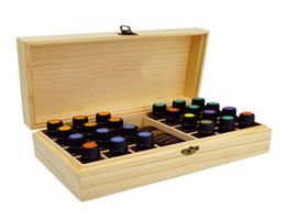 25 Holes Essential Oils Wooden Box 5ml /10ml /15ml Bottles SPA YOGA Cb Aromatherapy Storage Case Organiser Container6492525