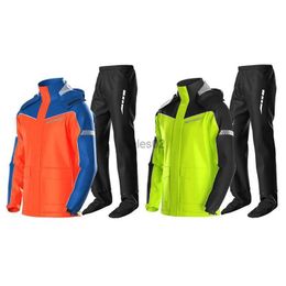 Rain Wear Motorcycle Raincoat Waterproof Motorcycle Rainsuit Reflective Windproof Jacket Pants Split Motorbike Suit Lightweight Foldable zln231109