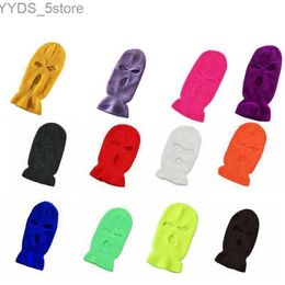 Beanie/Skull Caps New 18 Colours Balaclava Halloween Mask Hat Caps For Party Motorcycle Bicycle Cycling Unisex Keep Warm Sports Beanies Knitted Hat YQ231108