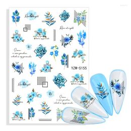 Nail Stickers 1 Sheet 3D Floral Art Self-adhesive Dried Flowers Leaf Manicure Decoration Tips Decals Tools Wholesale