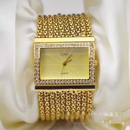 Fashion Korean watch casual Bracelet Watch electroplated gold bracelet women's watch square Bracelet 231015