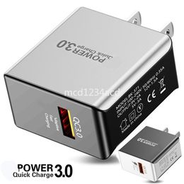 QC3.0 Power Adapter Eu US Fast Quick Charger 5V 3A 18W Wall Chargers For Iphone 11 12 13 14 Pro Max Samsung Pc Mp3 M1