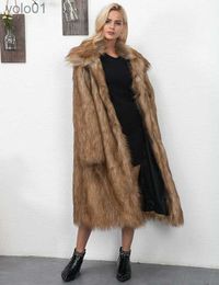 Women's Fur Faux Fur Winter Women Faux Fur Long Coat Thick Full Sle Fluffy Luxury Fur Jacket 2023 jer Bontjas Warm Furry OuterwearL231109
