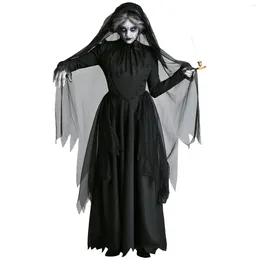 Casual Dresses 2023 Vintage Gothic Vampire Witch Dress Mediaeval Cosplay Bride Halloween Costume Masquerade Party Ghost Festival Costumes
