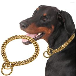 Dog Collars 10mm Stainless Steel Collar Choke Chain Luxury Cuban Necklace Slip Training For Medium Large Dogs Pitbull