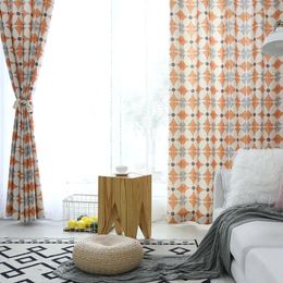 Curtain Modern Curtains For Living Dining Room Bedroom American Simple Window Cotton Linen Fabric Printing Product Customization