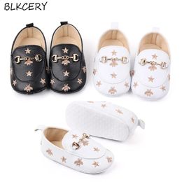 First Walkers born Baby Boy Shoes for 1 Year Footwear with Bees Stars Infant Casual Loafers Toddler Soft Sole Moccasins Cartoon Doll Gifts 231109