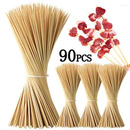 Tools 90pcs Bamboo Stick Food Grade Skewer Sticks Disposable Nature Wood Long 15/20/25/30cm For Barbecue Fruit BBQ Tool