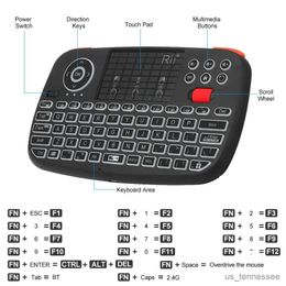 Keyboards Mini Wireless Keyboard With Touchpad 2.4GHz Backlit Mouse Remote Control For Windows Android TV Box Smart TV R231109