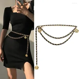 Belts Metal Luxury Pendant Accessories For Fashion Brand Suit Jeans Flower Waist Chain Dress Women Female Designer