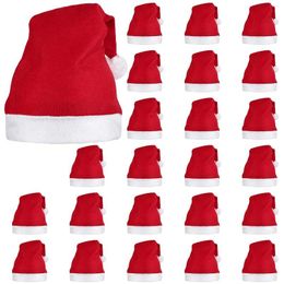 Party Supplies 24 Pack Santa Red Hat Short H With White Cuffs Non Woven Fabric Christmas For Adults