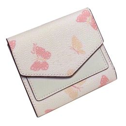 Designer WYN Small Wallet Clutch Bag For Women Luxurys Painted Flower Print Leather Bags Coin Key Pouch Card Holder Fashion Classic Purse