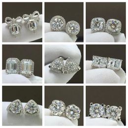 9 Options Men Women Passed Test Moissanite Earrings Fashion Charm Jewellery S925 Sterling Silver Moissanite Jewellery