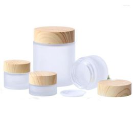 Storage Bottles 10pcs Empty 100g Frosted Glass Jar Container Cosmetic Lotion Powder Bottle Flower Pot Travel