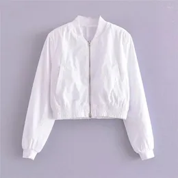 Ethnic Clothing Women's White Baseball Jacket Fashion Printed Zipper Long Sleeve Tops Comfortable Retro Sports Style Top